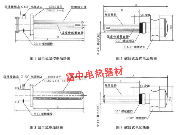 法兰式温控电加热器